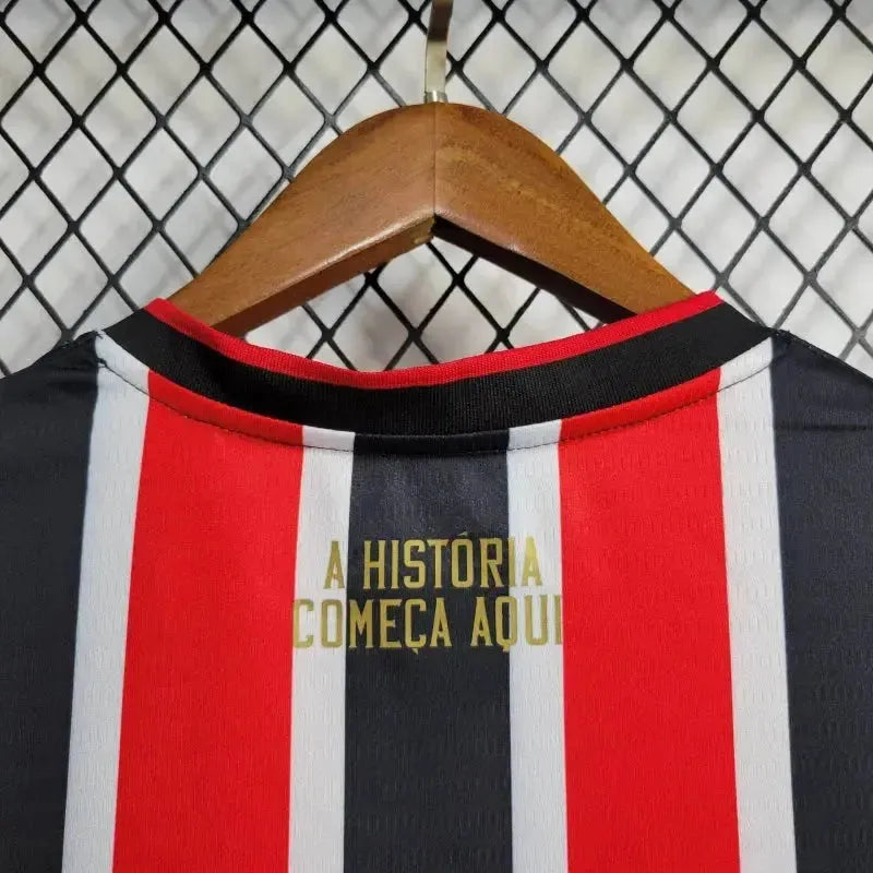 São Paulo Away 24/25 Shirt - Men's New Balance Fan Black and Red + Copa do Brasil Patch + Sponsorships