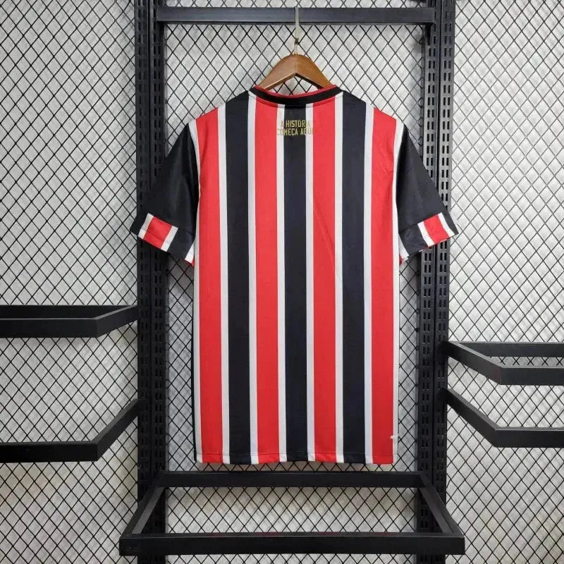 São Paulo Away 24/25 Shirt - Men's New Balance Fan Black and Red + Copa do Brasil Patch + Sponsorships