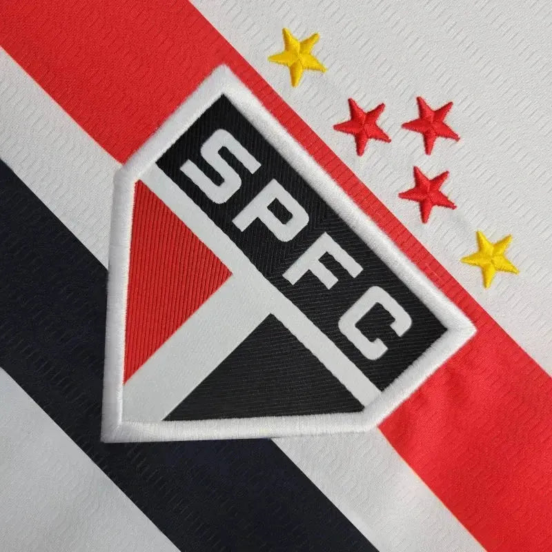 São Paulo Home 24/25 Shirt - Men's New Balance White Fan Shirt + Copa do Brasil Patch + Sponsorships