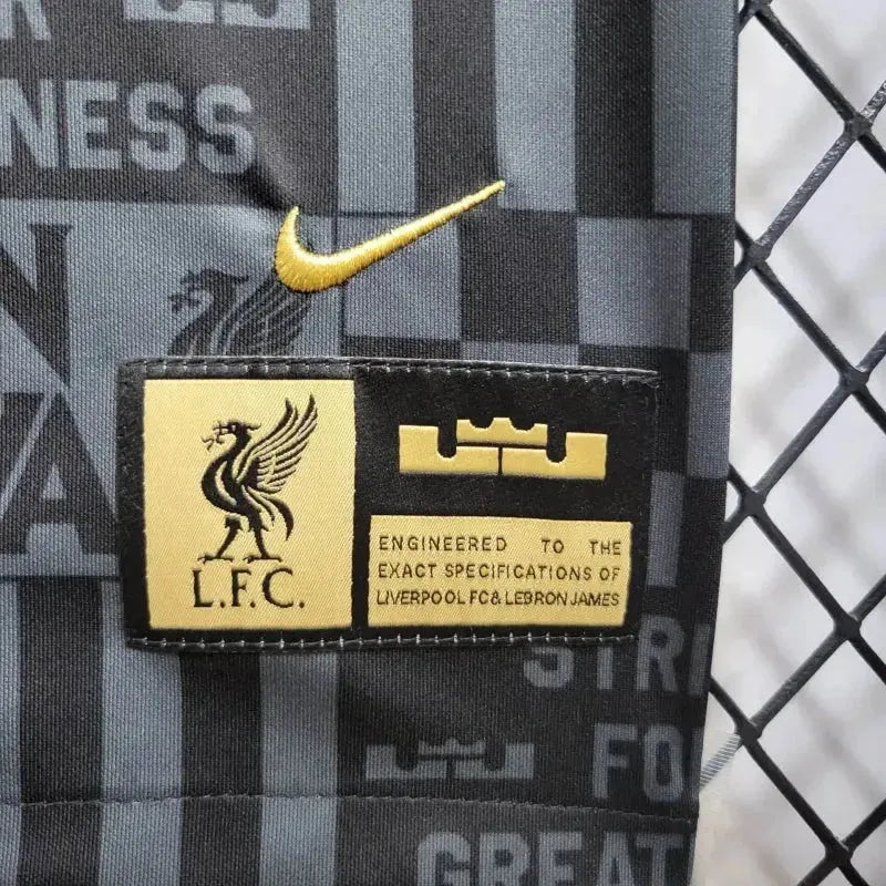 Liverpool x Lebron James 24/25 Men's Fan Shirt Black and Gold