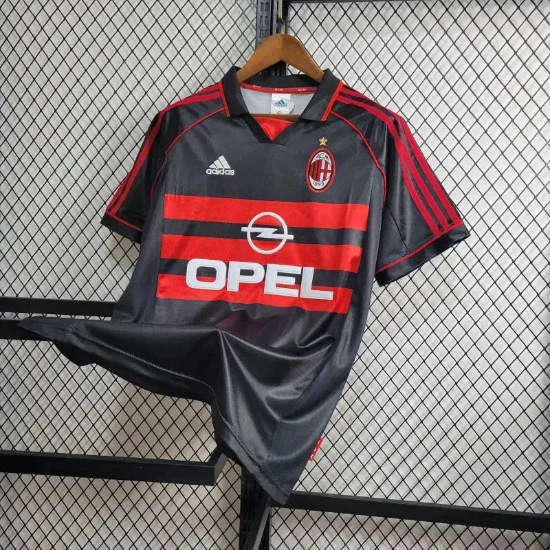 AC Milan Away Retro Shirt 1998/99 - Men's Fan Shirt Black and Red