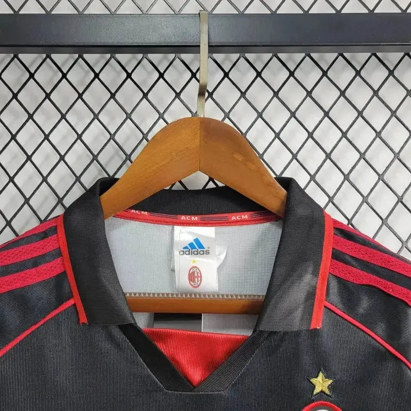 AC Milan Away Retro Shirt 1998/99 - Men's Fan Shirt Black and Red