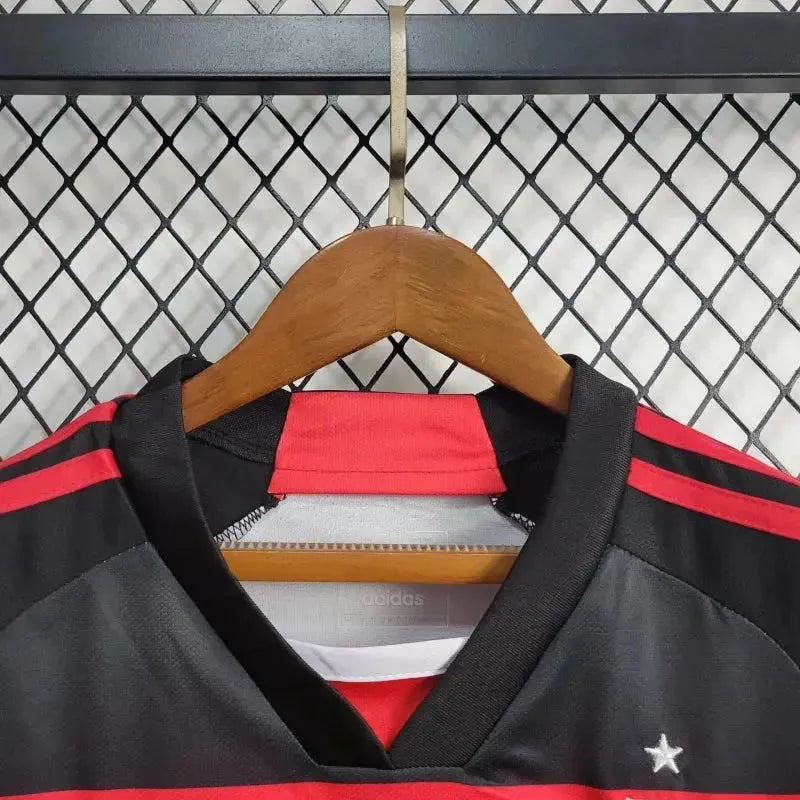 Flamengo Home 24/25 Shirt - Kids Fan Red and Black