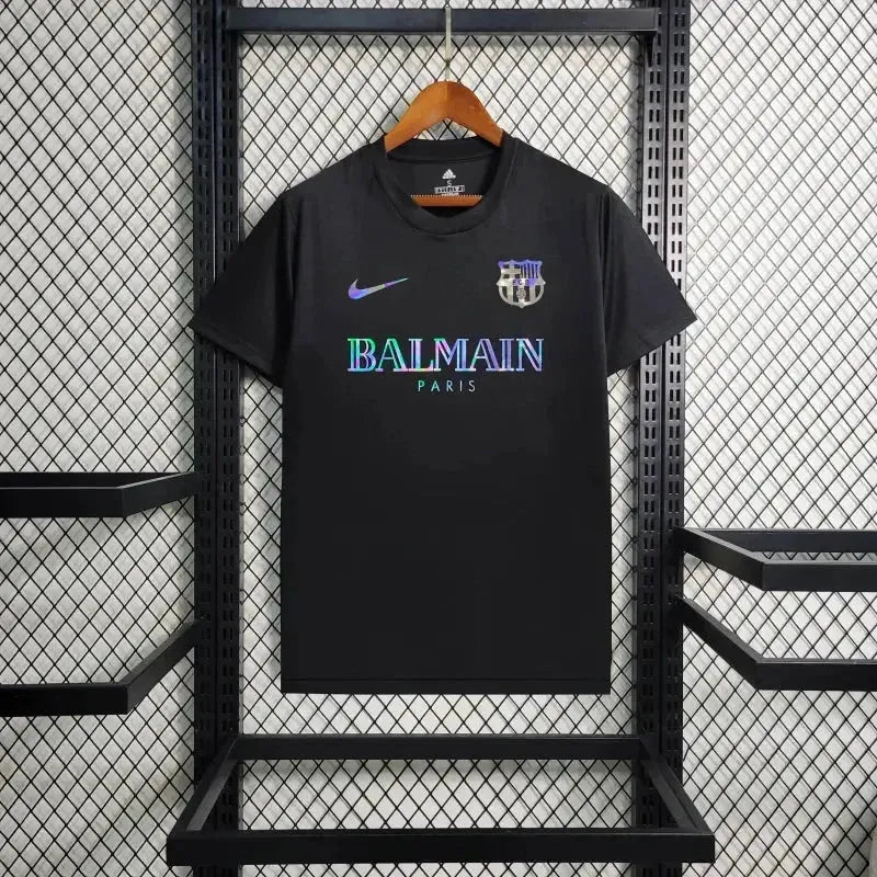 BALMAIN Barcelona Fan Shirt - Men's Reflective Black