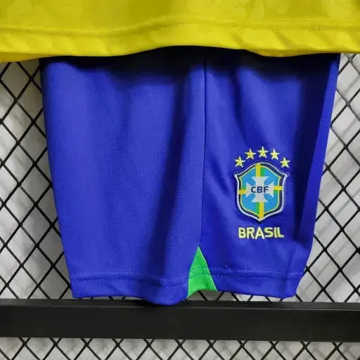 Brazil Home Shirt 22/23 - Yellow Kids Fan Shirt