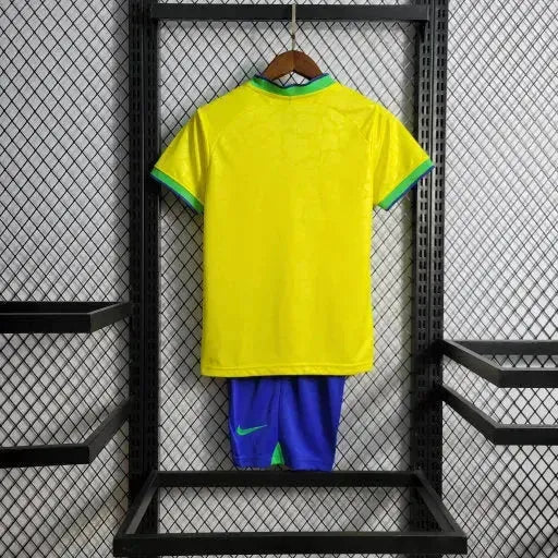 Brazil Home Shirt 22/23 - Yellow Kids Fan Shirt