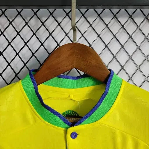 Brazil Home Shirt 22/23 - Yellow Kids Fan Shirt