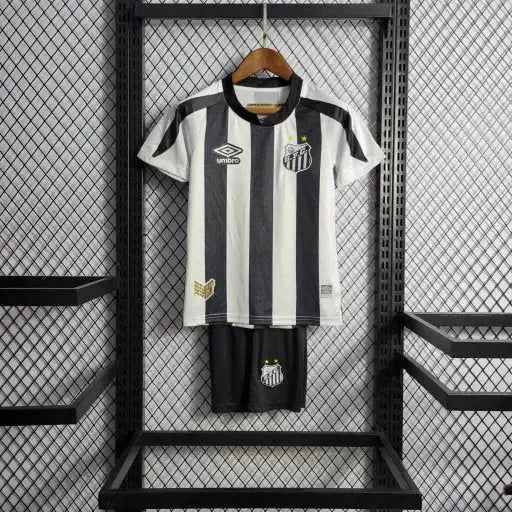 Santista Away Shirt 22/23 - Black and White Kids Fan Shirt