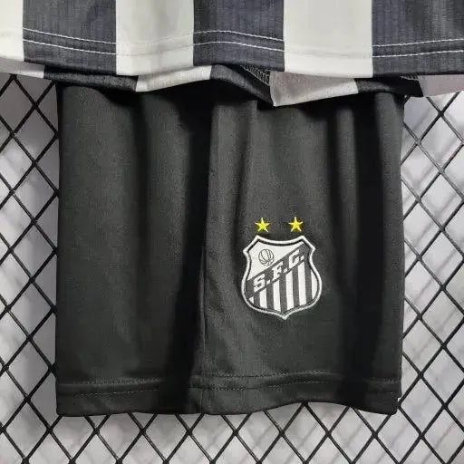 Santista Away Shirt 22/23 - Black and White Kids Fan Shirt