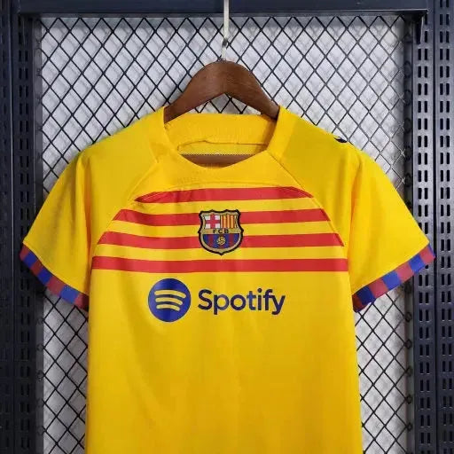 Barcelona Away IV Shirt 23/24 - Kids Fan Yellow