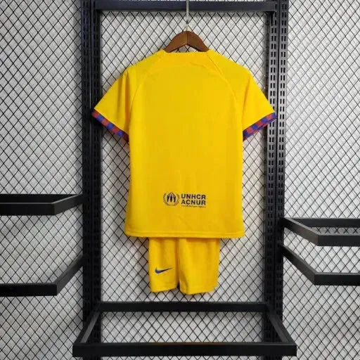 Barcelona Away IV Shirt 23/24 - Kids Fan Yellow