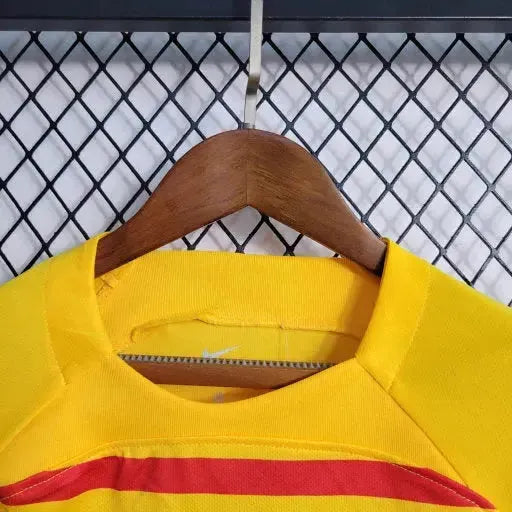 Barcelona Away IV Shirt 23/24 - Kids Fan Yellow