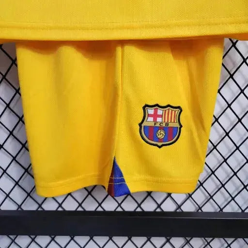 Barcelona Away IV Shirt 23/24 - Kids Fan Yellow