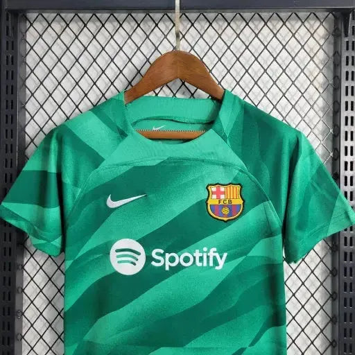 Barcelona Goalkeeper Shirt 23/24 - Green Kids Fan Shirt