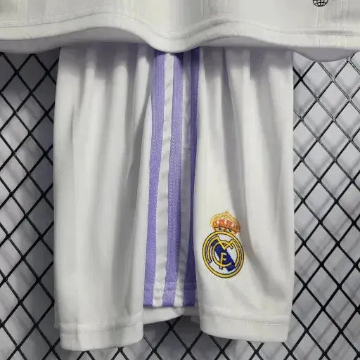 Real Madrid Home Shirt 22/23 - Kids Fan Shirt White and Purple