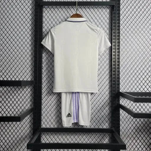 Real Madrid Home Shirt 22/23 - Kids Fan Shirt White and Purple