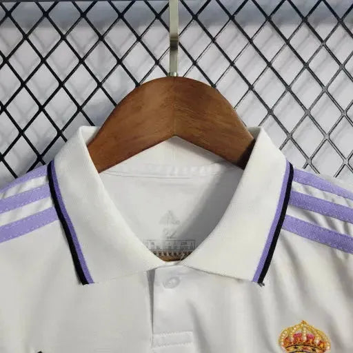 Real Madrid Home Shirt 22/23 - Kids Fan Shirt White and Purple