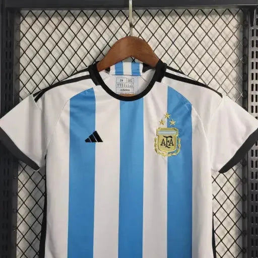 Argentina Home III Shirt 22/23 - Blue and White Kids Fan Shirt