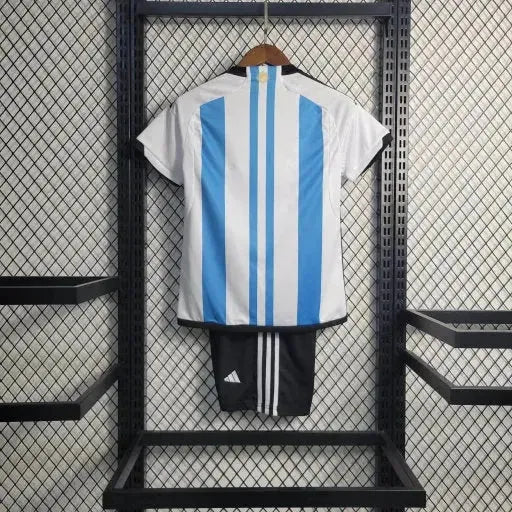 Argentina Home III Shirt 22/23 - Blue and White Kids Fan Shirt