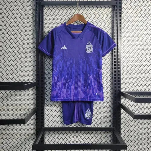 Argentina Away Third Shirt 22/23 - Purple Kids Fan Shirt