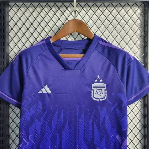 Argentina Away Third Shirt 22/23 - Purple Kids Fan Shirt