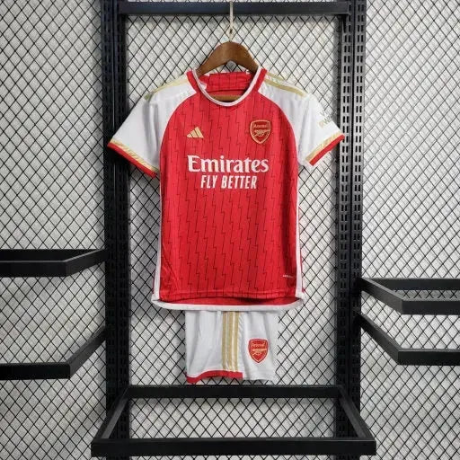 Arsenal Home Shirt 23/24 - Kids Fan Shirt Red and Gold