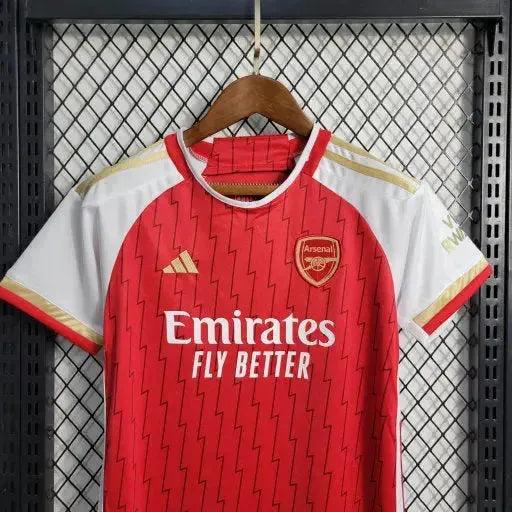 Arsenal Home Shirt 23/24 - Kids Fan Shirt Red and Gold
