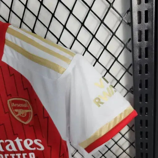 Arsenal Home Shirt 23/24 - Kids Fan Shirt Red and Gold