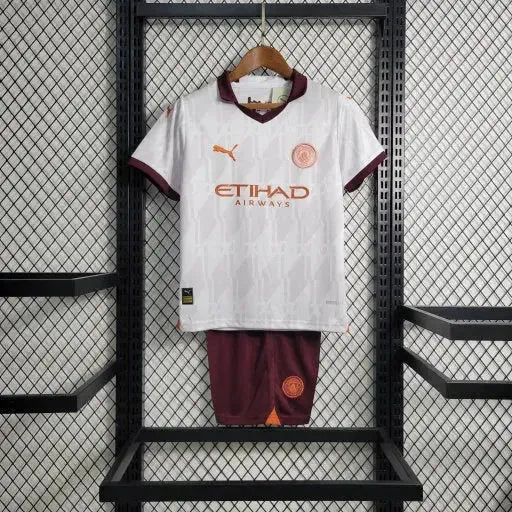 Manchester City Away Shirt 23/24 - Kids Fan White