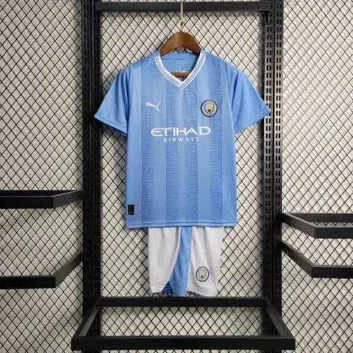 Manchester City Home Shirt 23/24 - Kids Fan Shirt Blue