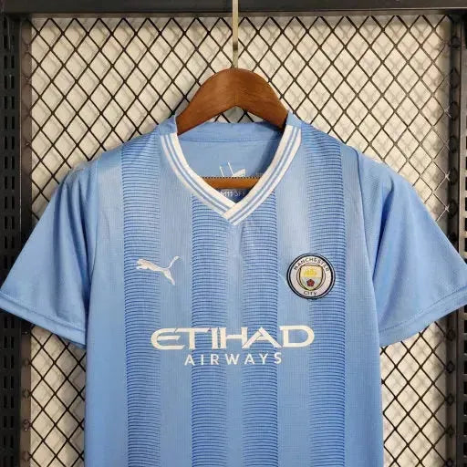 Manchester City Home Shirt 23/24 - Kids Fan Shirt Blue