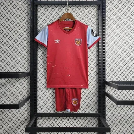 West Ham Home Shirt 23/24 - Kids Fan Shirt Red