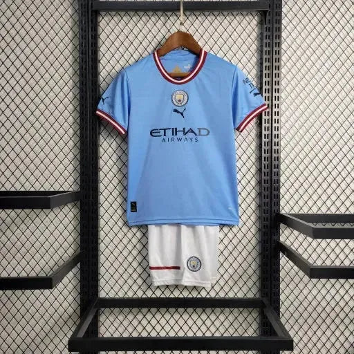 Manchester City Home Shirt 22/23 - Kids Fan Shirt Blue