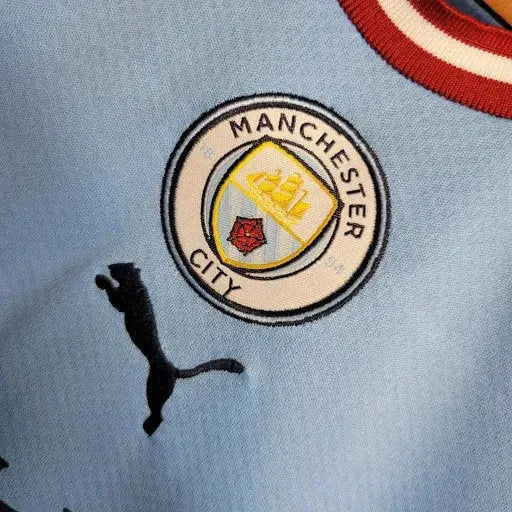 Manchester City Home Shirt 22/23 - Kids Fan Shirt Blue