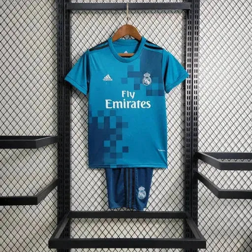 Real Madrid Retro Away Shirt 17/18 - Kids Fan Blue