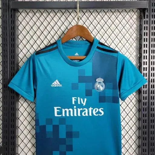 Real Madrid Retro Away Shirt 17/18 - Kids Fan Blue