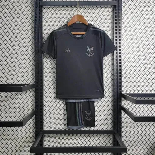 Flamengo Third Away Shirt 23/24 - Black Reflective Kids Fan Shirt