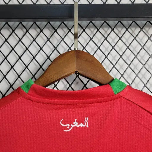 Morocco Home Shirt 22/23 - Kids Fan Shirt Red Green