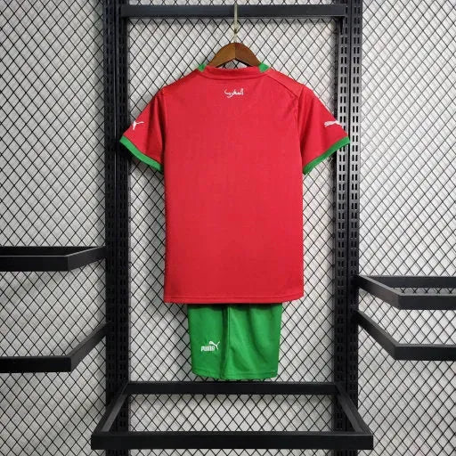 Morocco Home Shirt 22/23 - Kids Fan Shirt Red Green