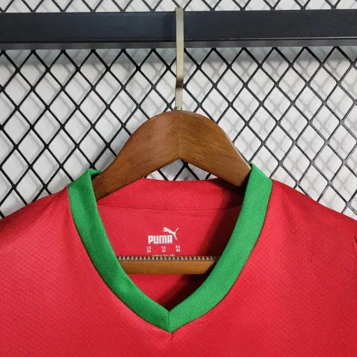 Morocco Home Shirt 22/23 - Kids Fan Shirt Red Green