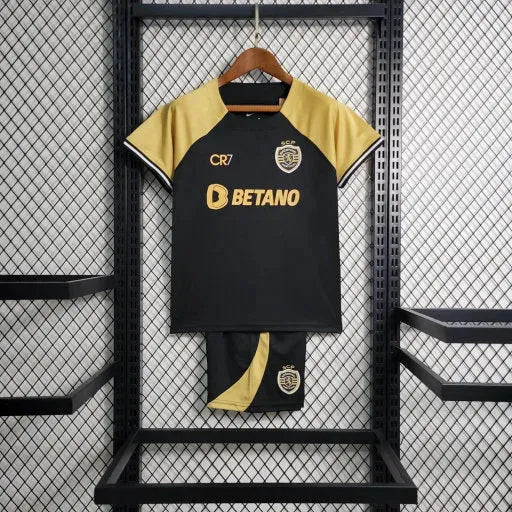 Sporting Away II Shirt 23/24 - Black Children's Fan Shirt CR7