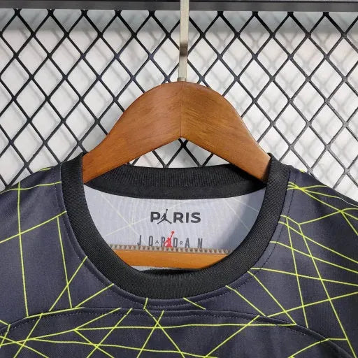 PSG Away V 23/24 Shirt - Black and Yellow Kids Fan Shirt