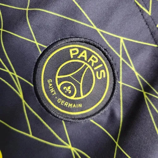 PSG Away V 23/24 Shirt - Black and Yellow Kids Fan Shirt