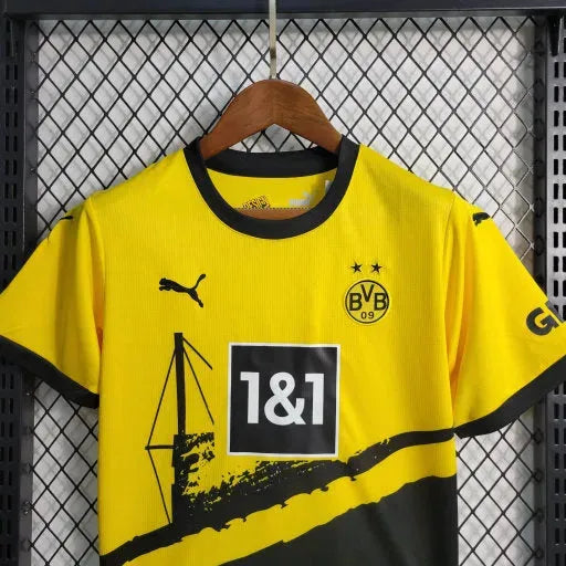 Borussia Dortmund Home Shirt 23/24 - Kids Fan Shirt Black and Yellow
