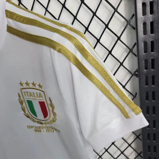 Italy Commemorative Edition Shirt 23/24 - Children's Fans White and Gold