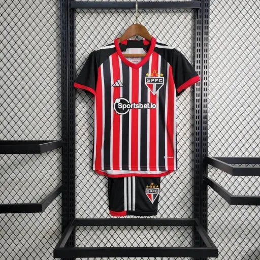 São Paulo Away Shirt 23/24 - Children's Fan Black and Red