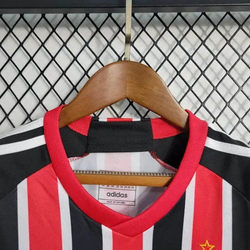 São Paulo Away Shirt 23/24 - Children's Fan Black and Red