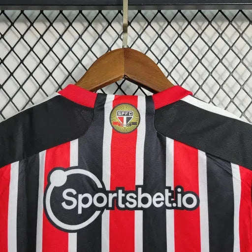 São Paulo Away Shirt 23/24 - Children's Fan Black and Red