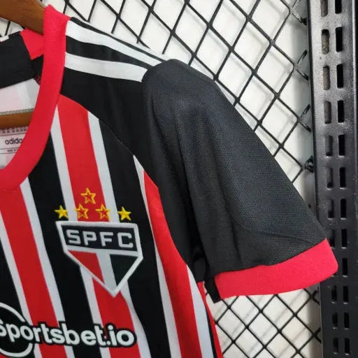São Paulo Away Shirt 23/24 - Children's Fan Black and Red