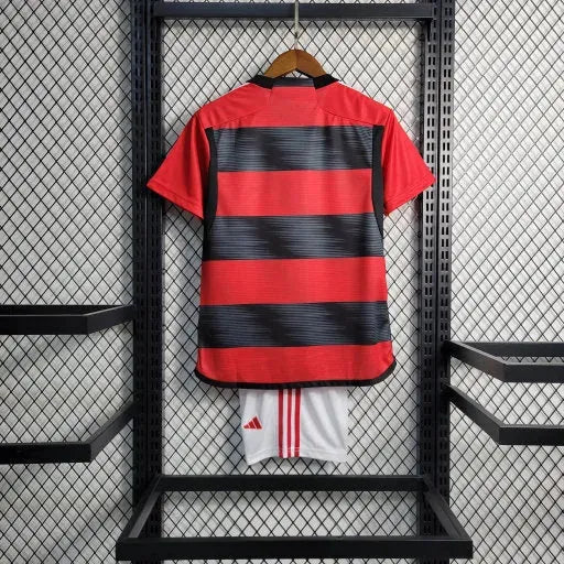 Flamengo Home Shirt 23/24 - Kids Fan Red and Black